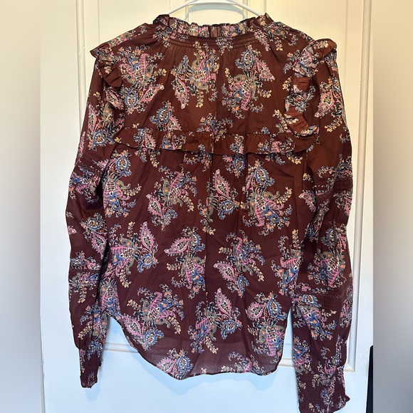 Veronica Beard Ruffled Print Blouse - Picture 2 of 3